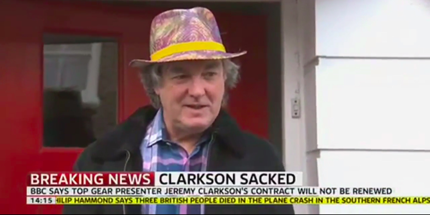 VIDEO: James May reacts to BBC firing Jeremy Clarkson