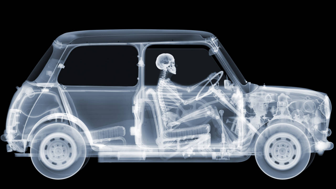 Nick Veasey xray photos xray mini cooper